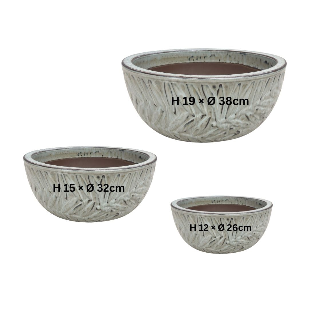 Glazed Bowl Planter Bocage - Lichen