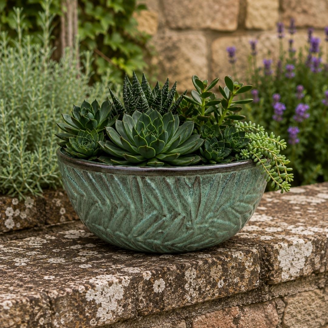 Glazed Bowl Planter Bocage - Sage