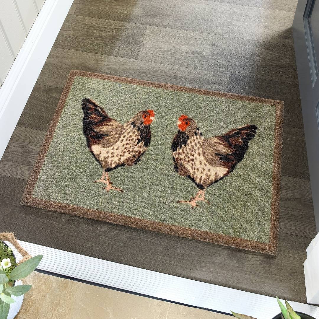 Door Mat Chickens