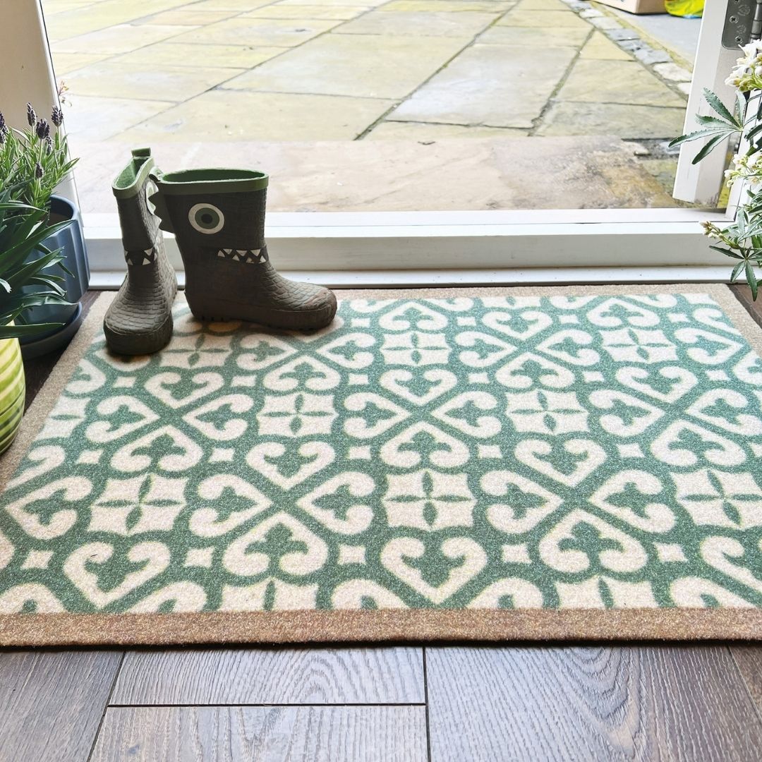 Door Mat Harlequin Green