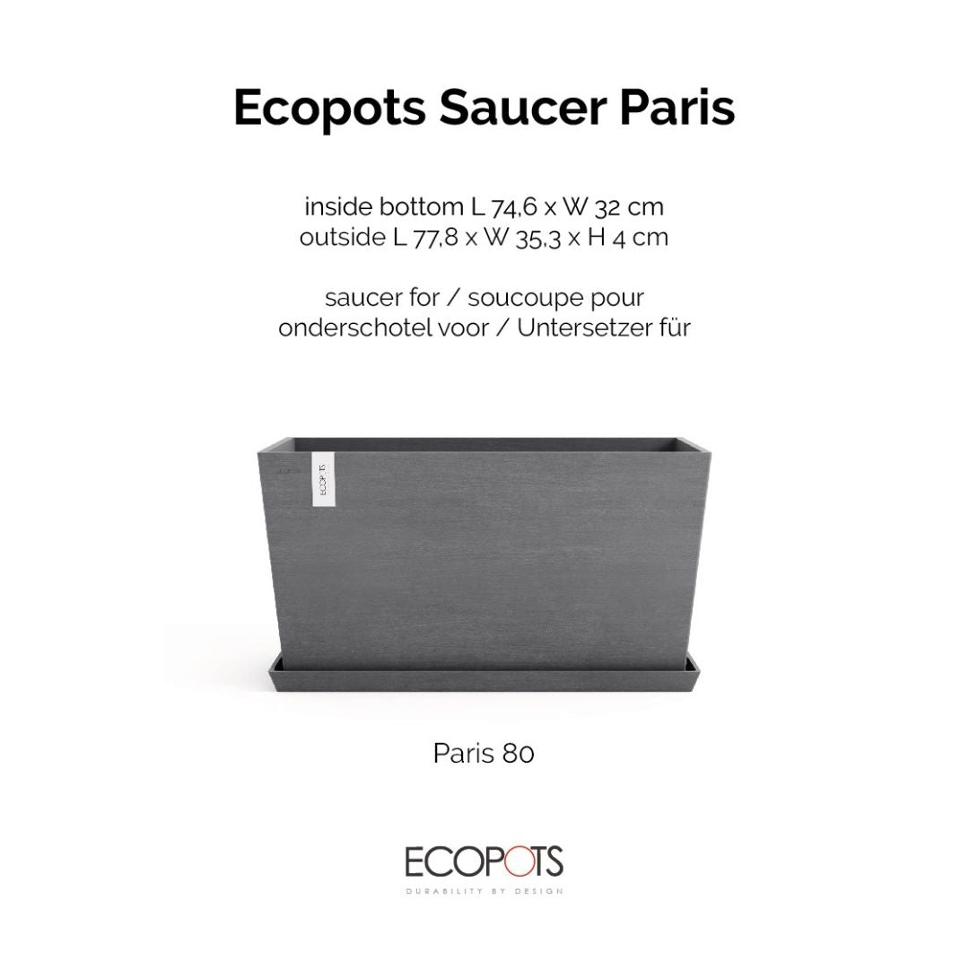 Ecopots Saucer Paris 80 Grey