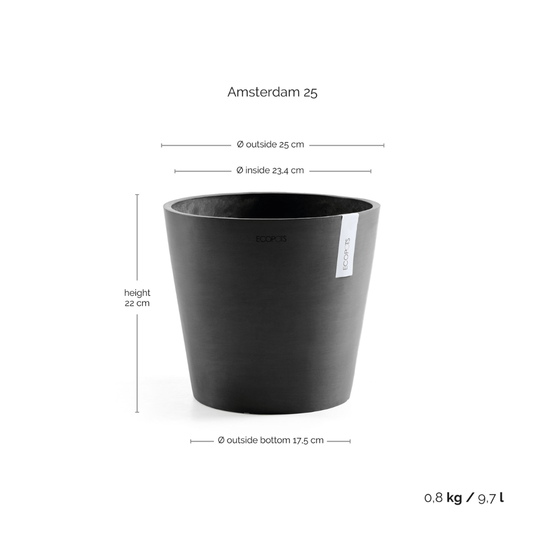 Ecopots Amsterdam Dark Grey