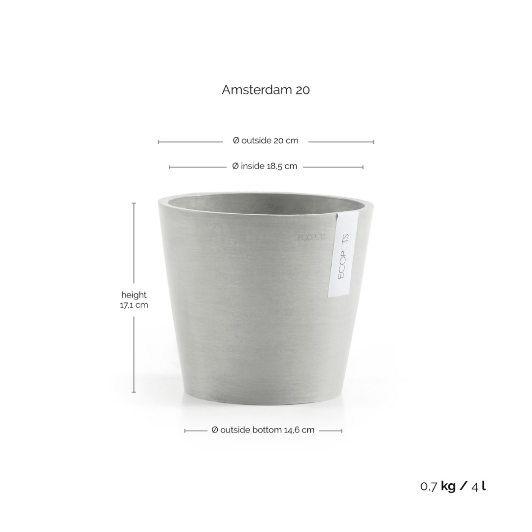 Ecopots Amsterdam White Grey