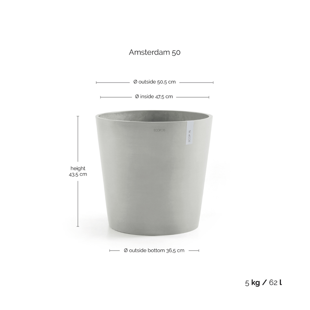 Ecopots Amsterdam White Grey