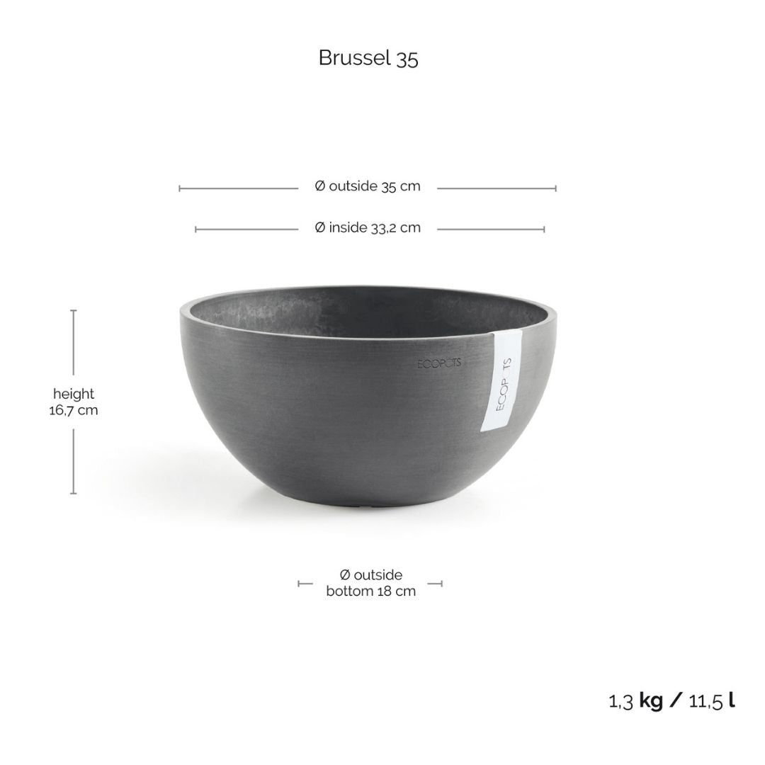 Ecopots Brussels 35 Grey