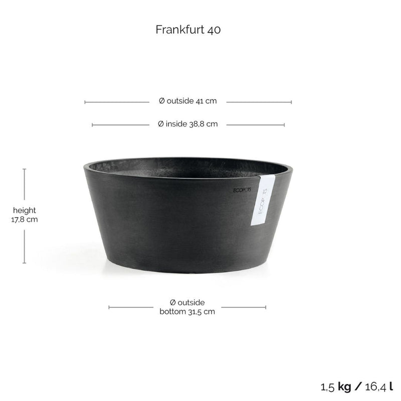 Ecopots Frankfurt 40 Dark Grey