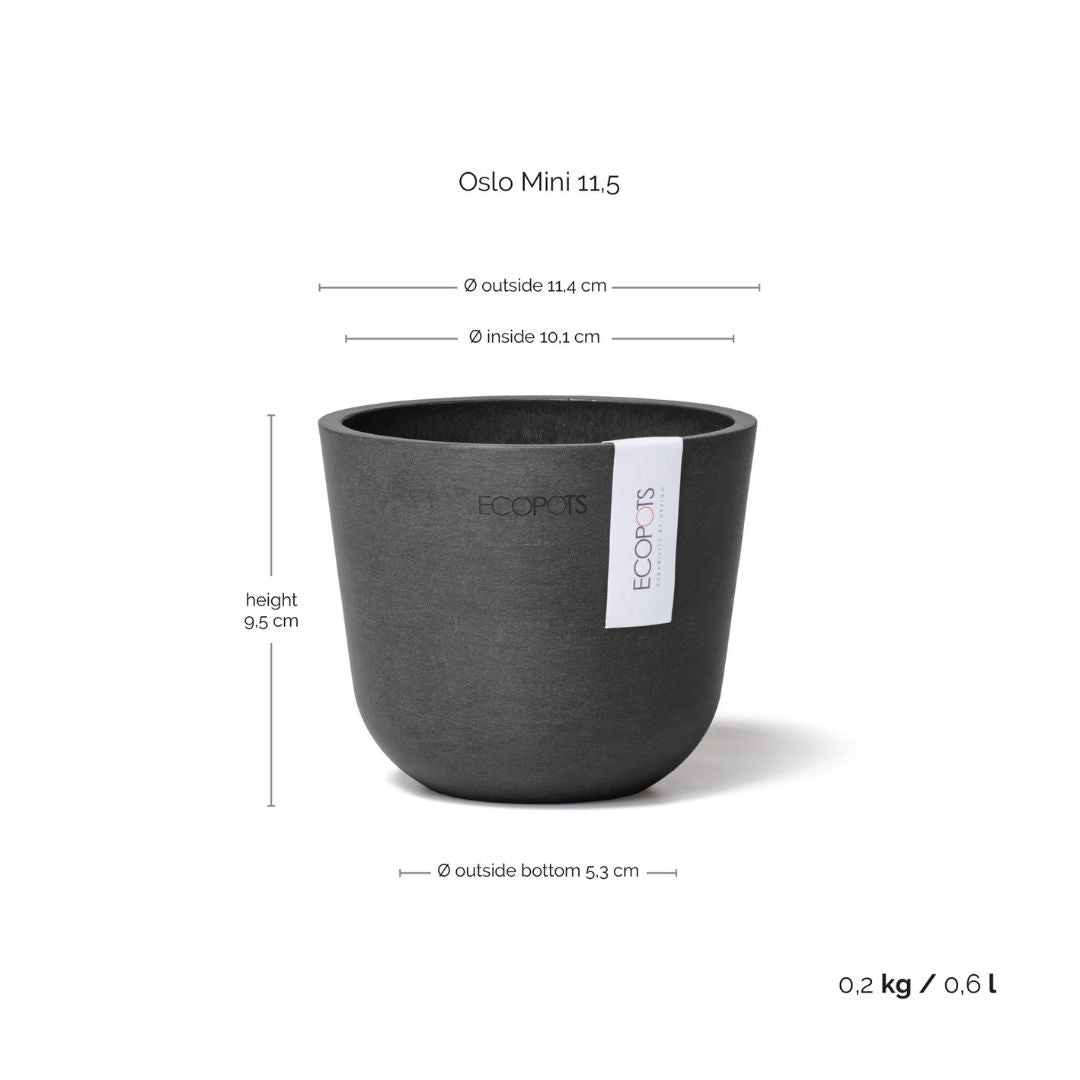 Ecopots Oslo Mini Pot Dark Grey