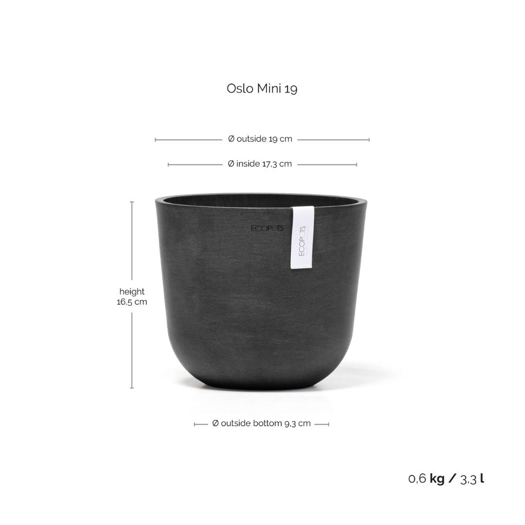 Ecopots Oslo Mini Pot Dark Grey