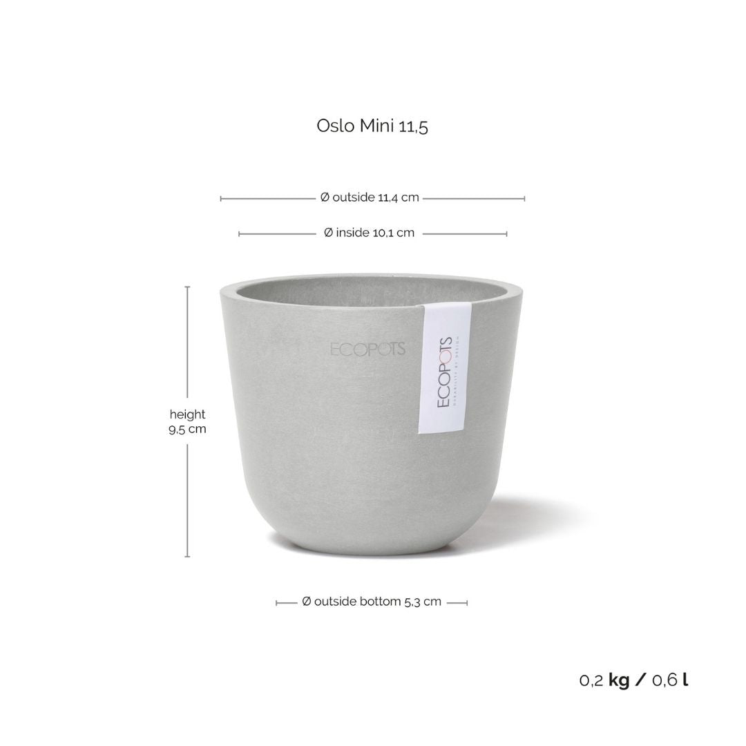 Ecopots Oslo Mini Pot White Grey