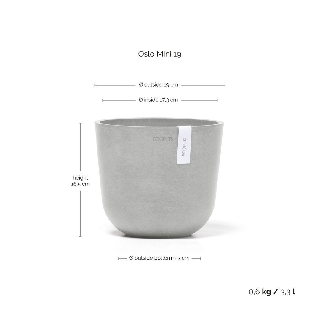 Ecopots Oslo Mini Pot White Grey