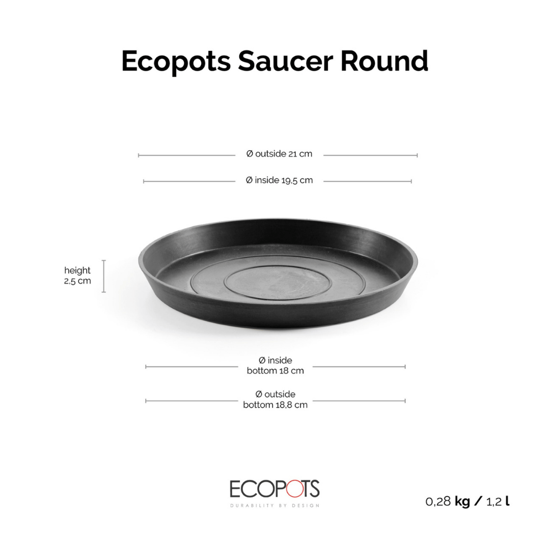 Ecopots Saucer Round Dark Grey