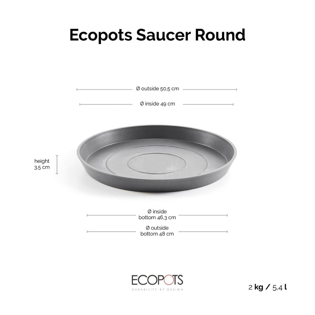 Ecopots Saucer Round Grey