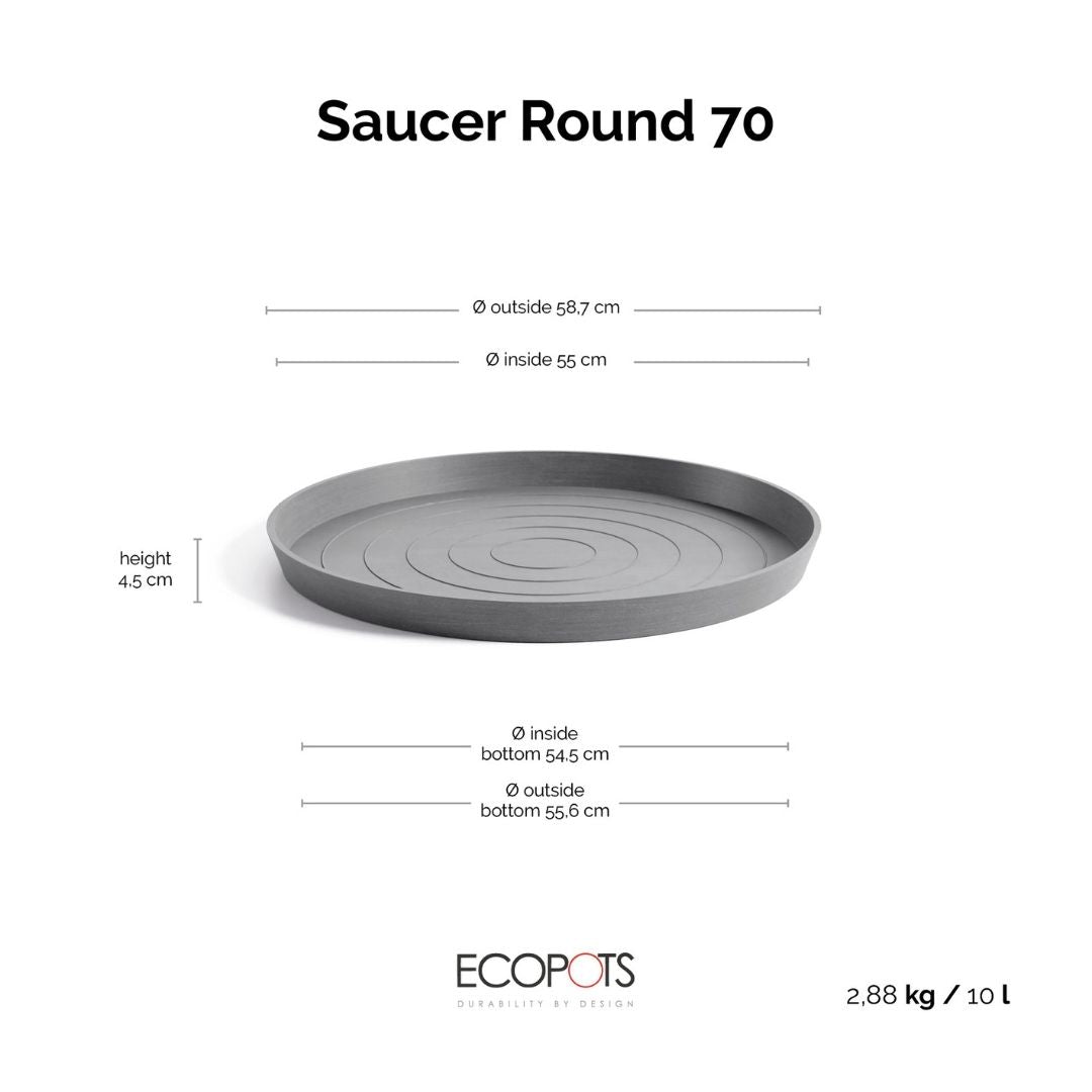 Ecopots Saucer Round Grey