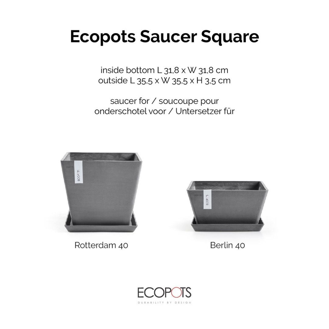 Ecopots Saucer Square Grey
