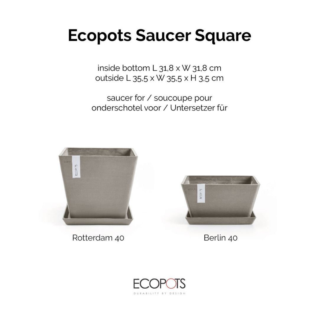 Ecopots Saucer Square Taupe