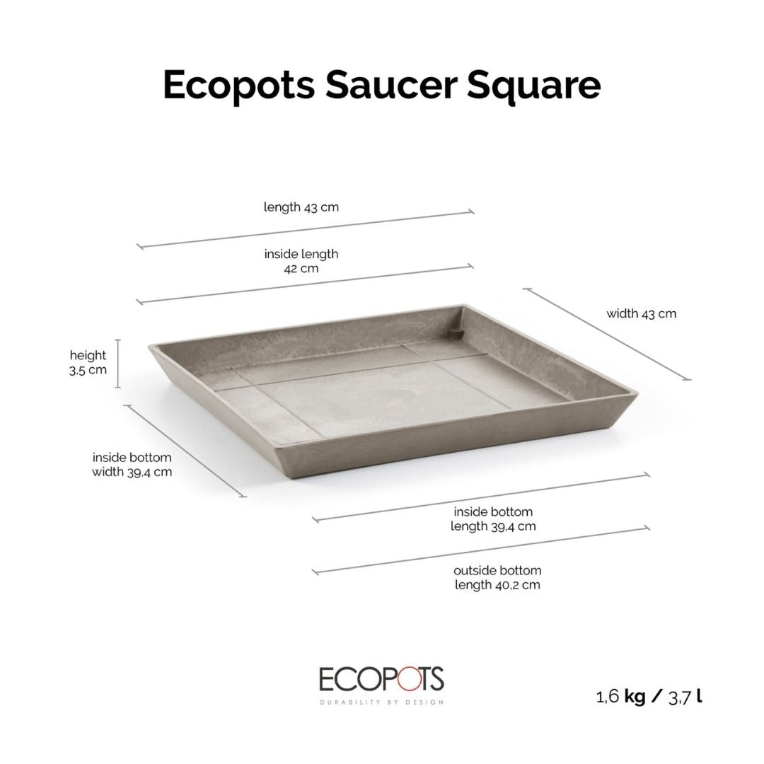 Ecopots Saucer Square Taupe