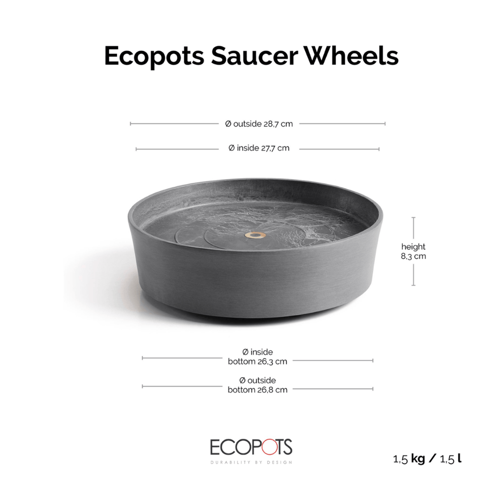 Tree Saucer Rim Ecopots Saucer Wheels Round Grey – Mobile & Durable Plant Support | The ...