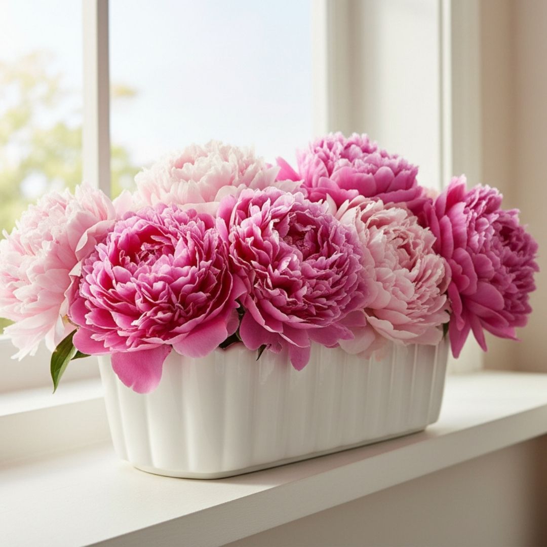 Edna White Oval Planter