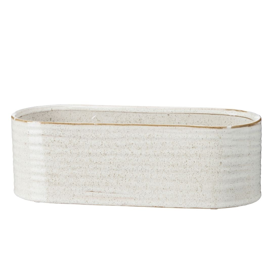 Elfrida Off White Oval Pot