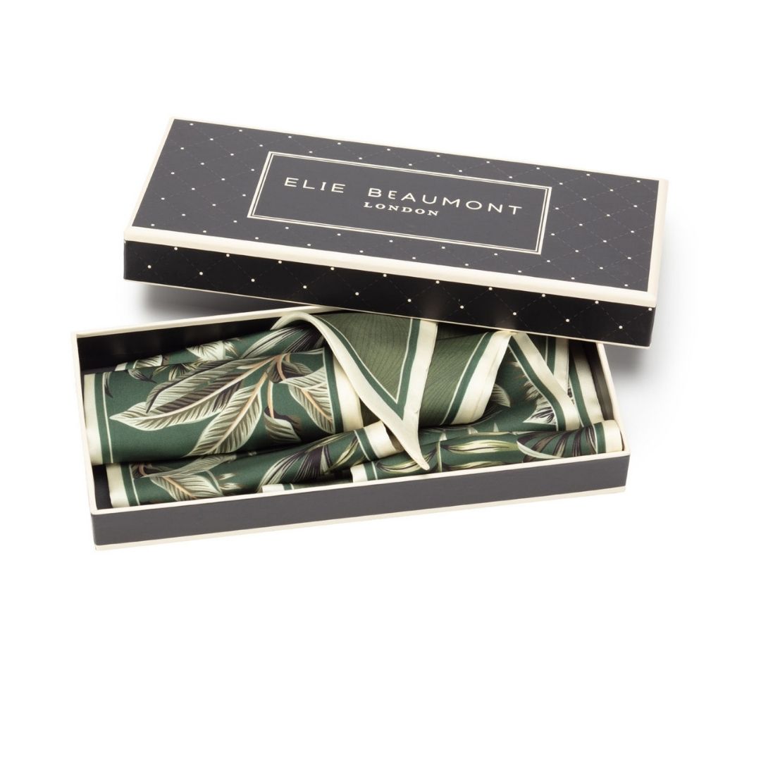 Neck Tie Olive & Cream Fern