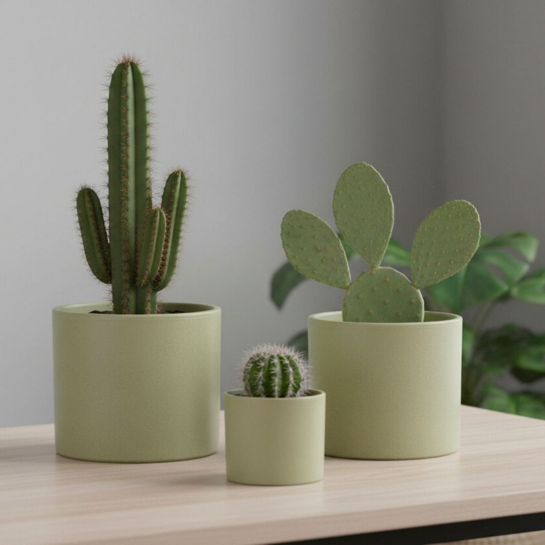 Era Indoor Pot Round Mint Green Sand