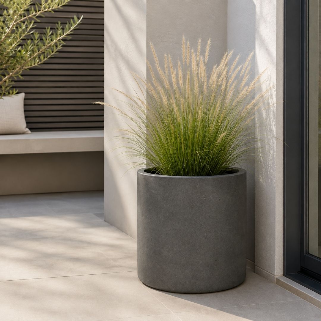 Eschbach Cylinder Pot - Concrete Grey