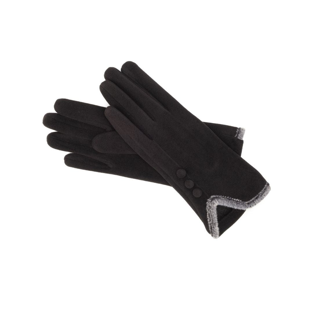 Gloves 3 Buttons - Black