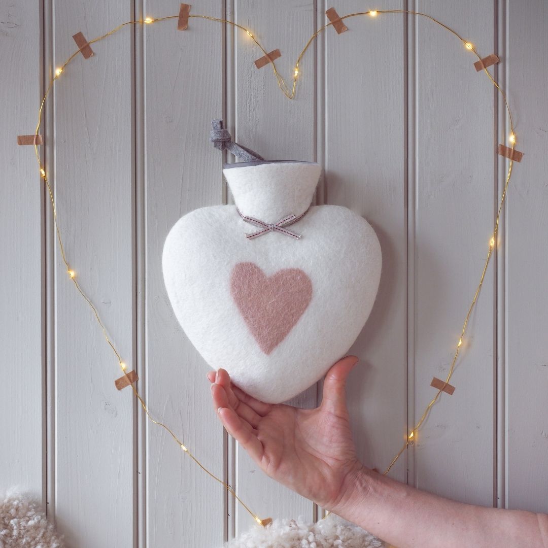 Hot Water Bottle - Rose Heart