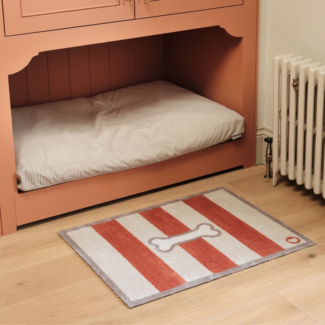 Hug Rug Doormat Bone Stripe Rust