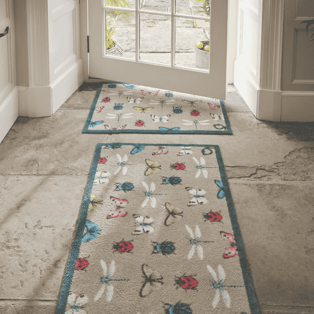 Hug Rug Mat – Bugs & Butterflies Beige | Eco Door Mat 65x85cm | The ...