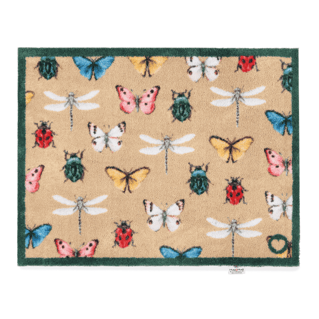 Hug Rug Mat – Bugs & Butterflies Beige | Eco Door Mat 65x85cm | The ...
