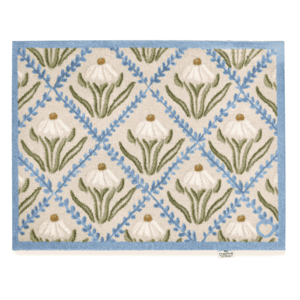 Huf Rug Hug Rug Daisy Trellis Doormat 65x85cm Washable Non Slip