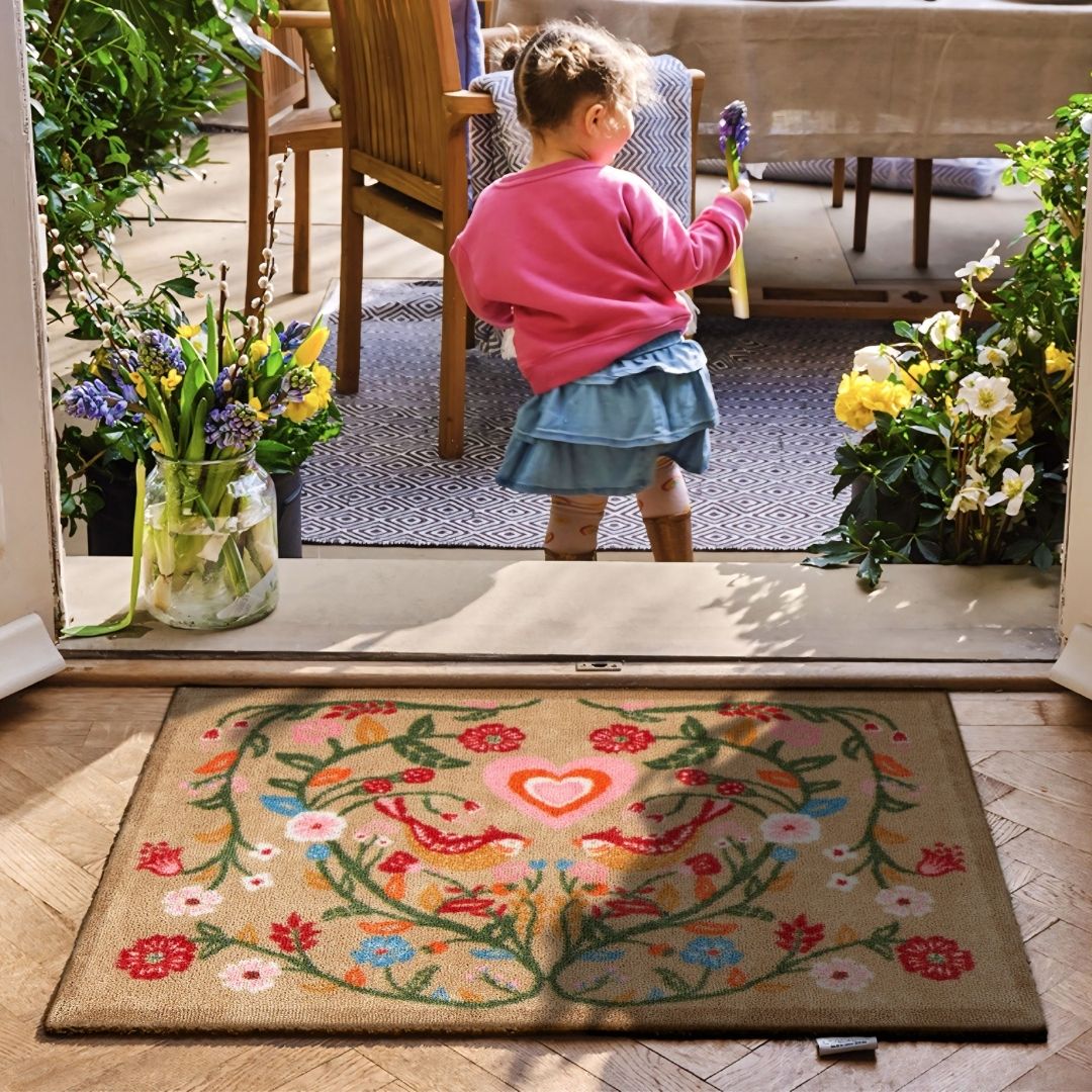Hug Rug Doormat Garden Lovebirds