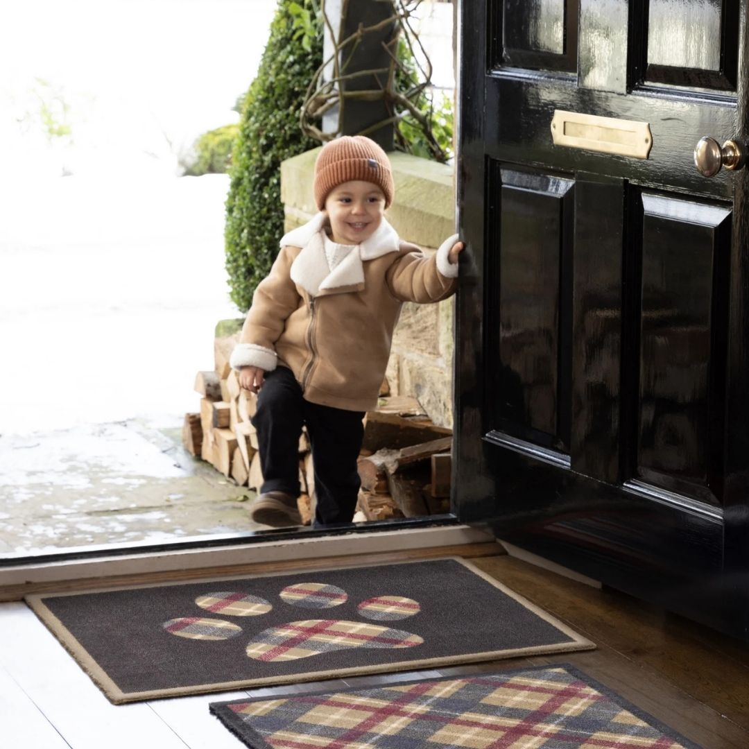 Hug Rug Doormat Tartan Paw