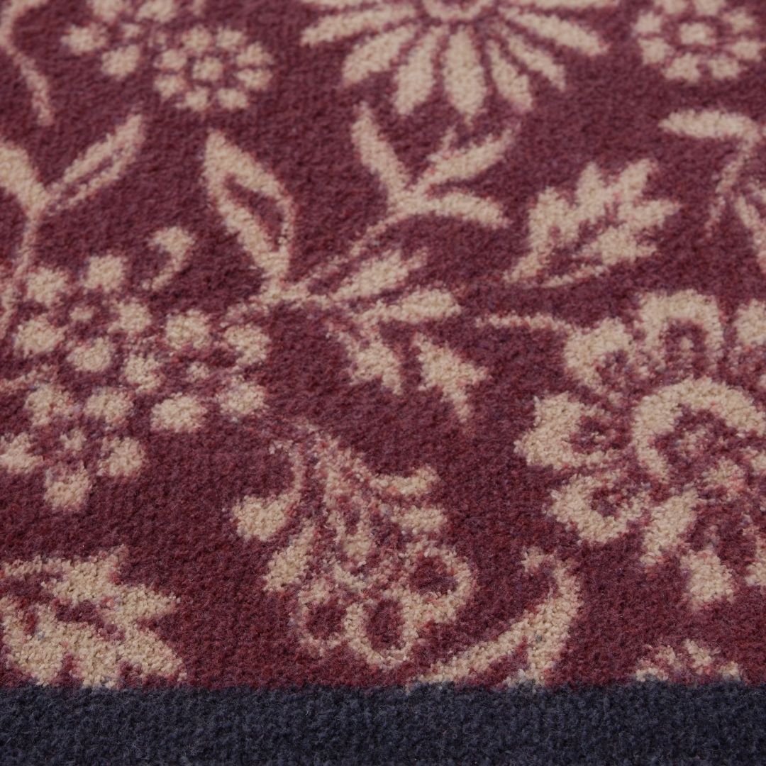 Hug Rug Doormat Paisley Floral Burgundy