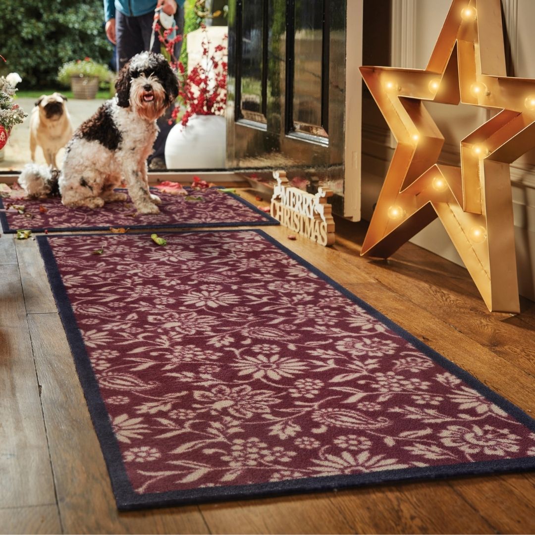 Hug Rug Runner Paisley Floral Burgundy
