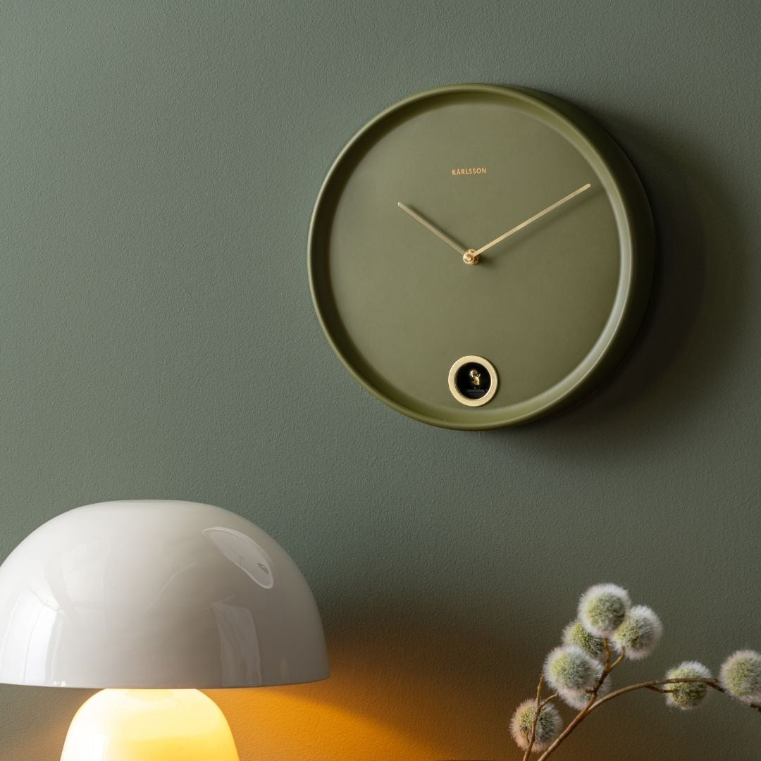 Wall Clock Esencia Cuckoo - Luxury Green