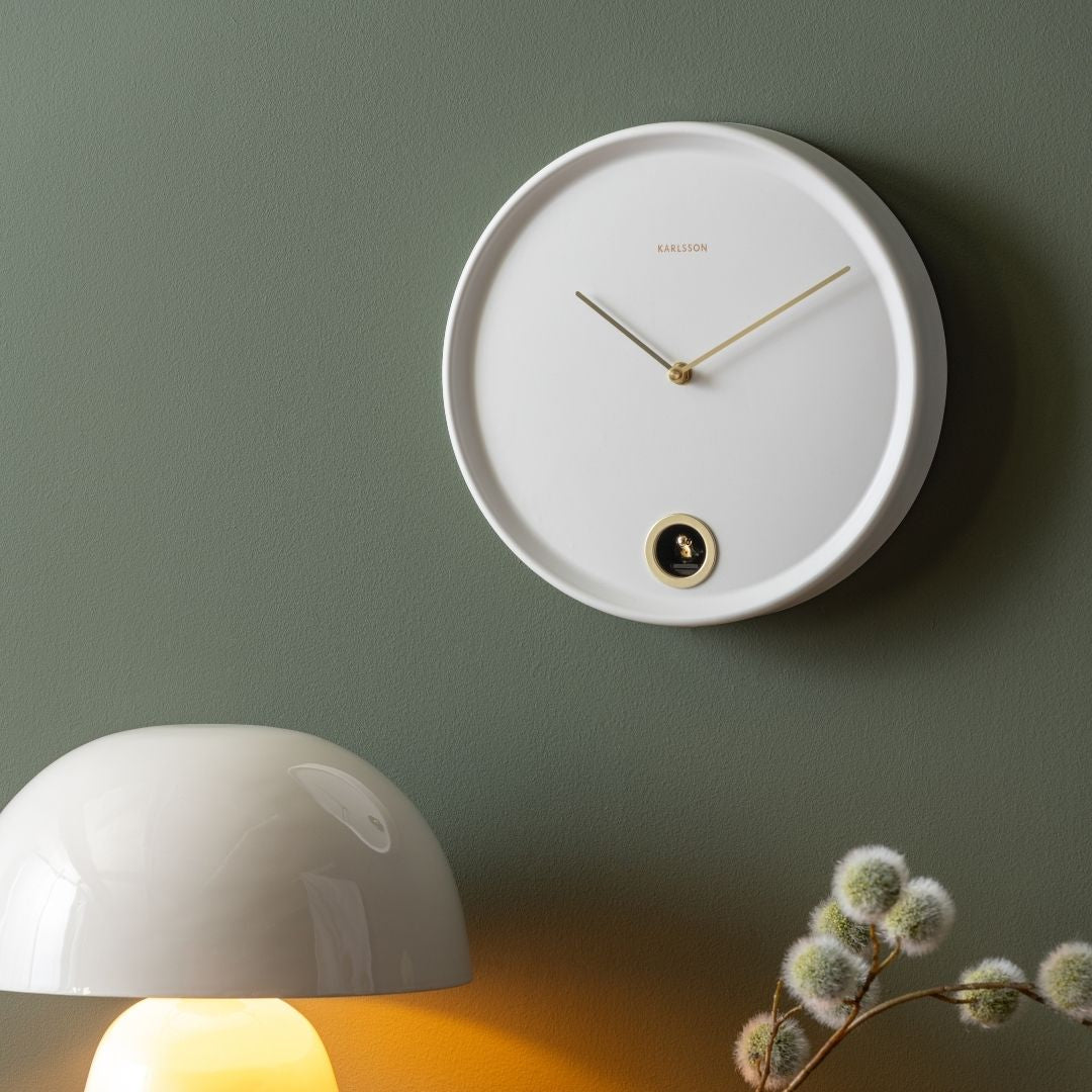 Wall Clock Esencia Cuckoo - White