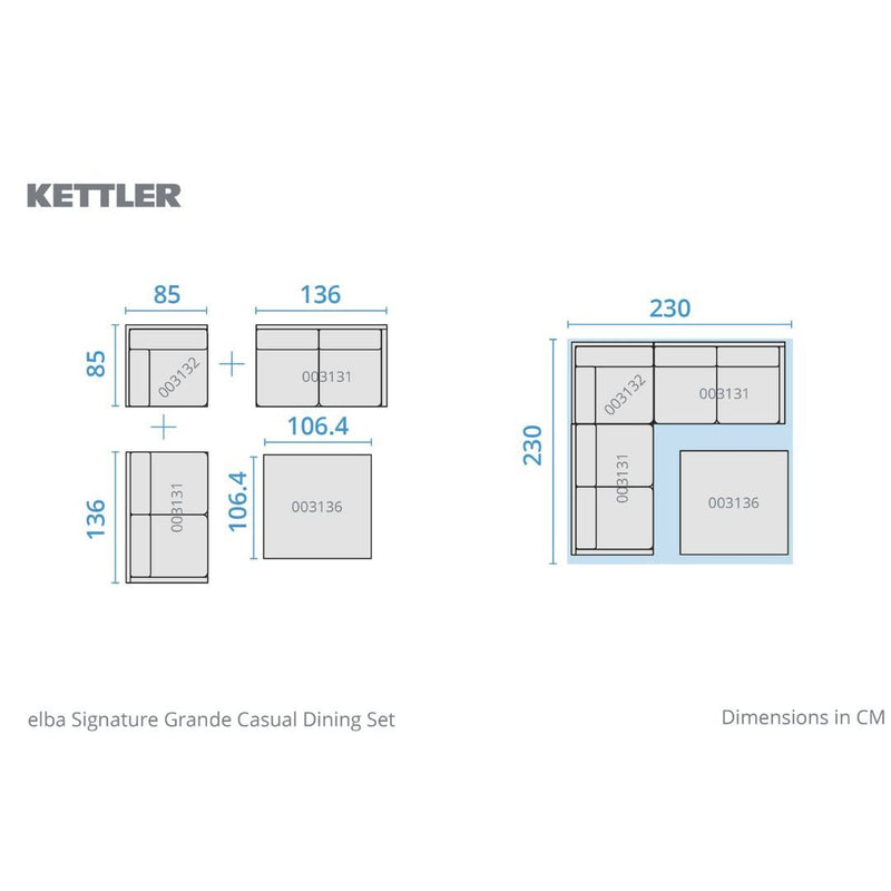 Kettler Elba Grande Corner Set High/Low Table - The Garden HouseKettler