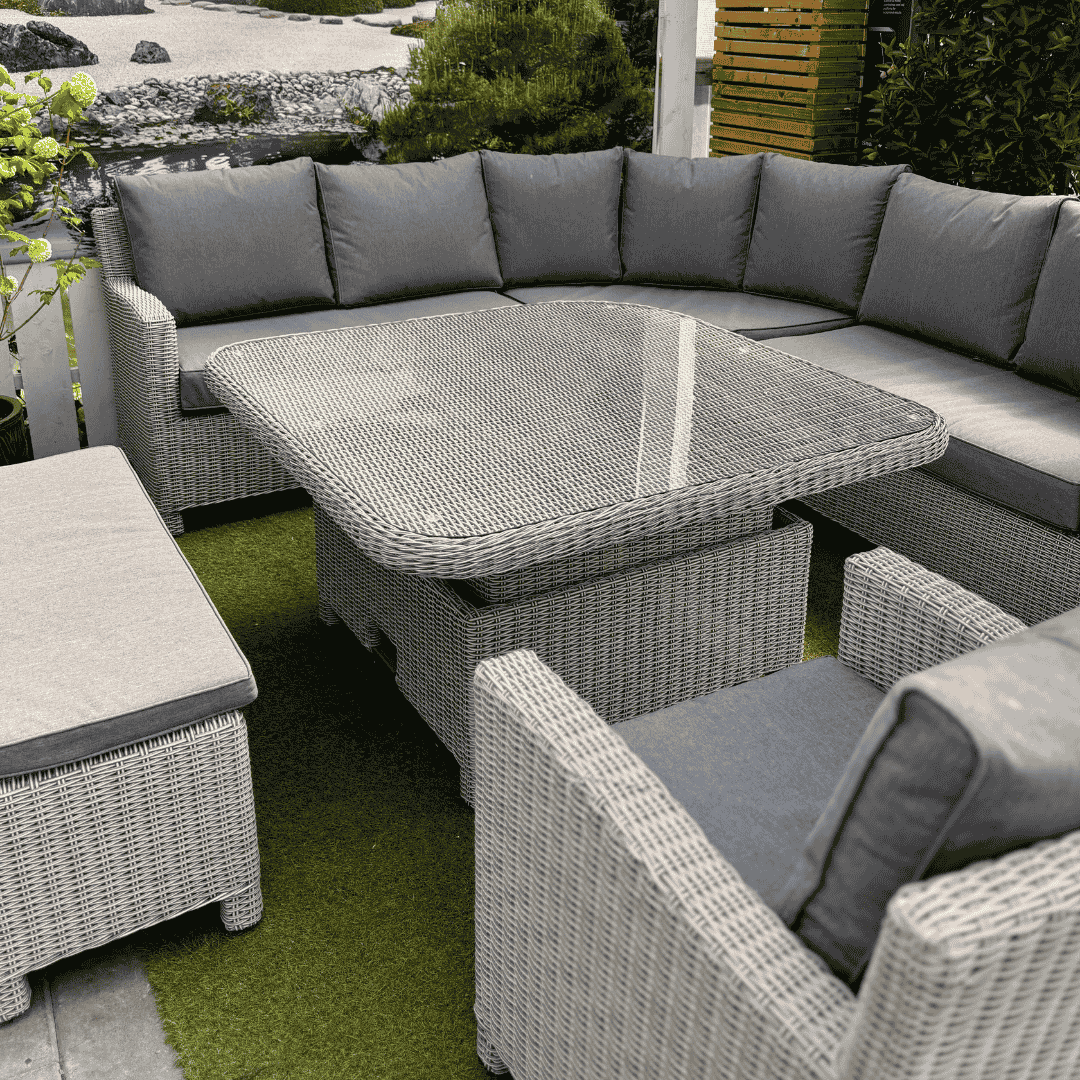 Kettler Palma Grande Corner Set Premium High/Low Glass Table