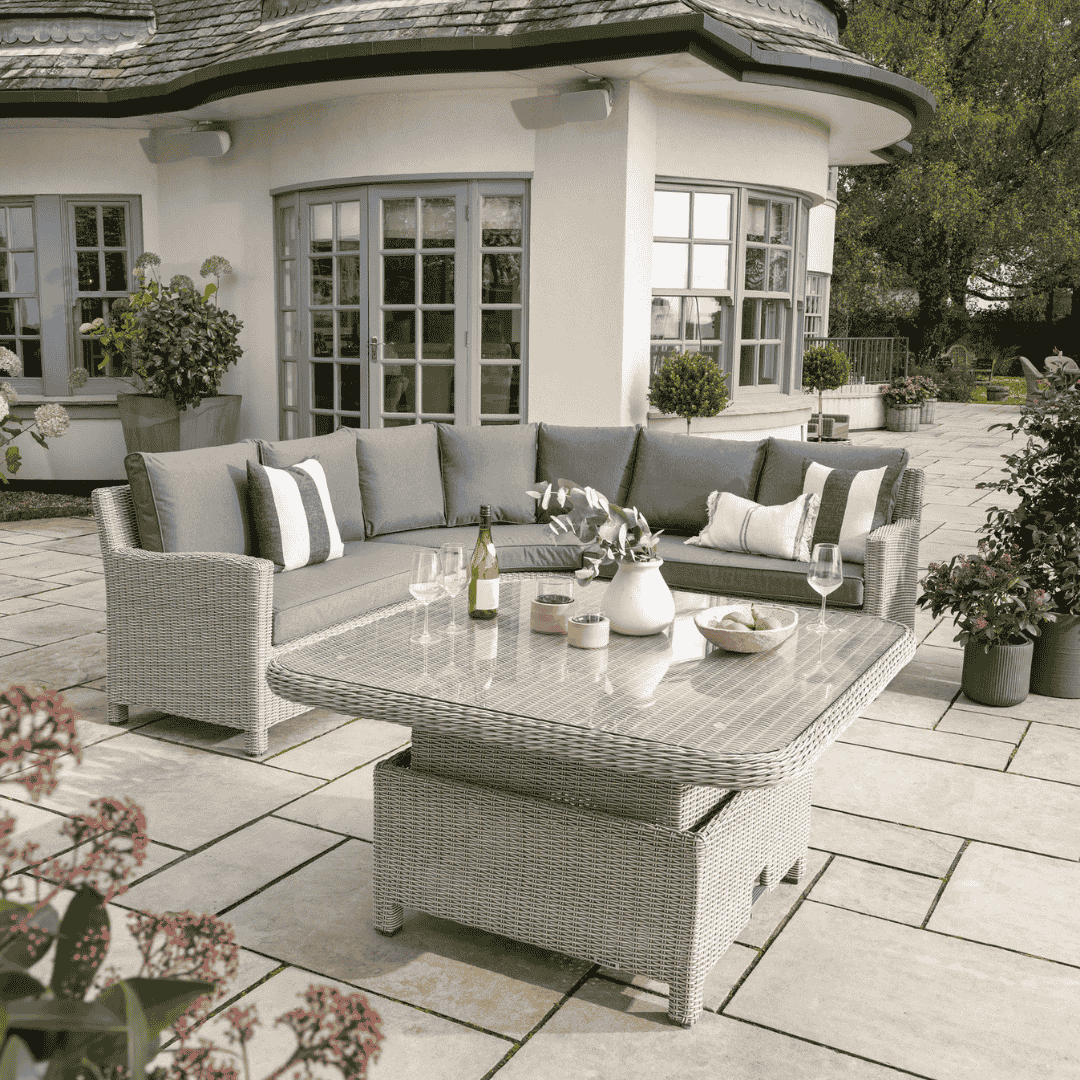 Kettler Palma Grande Corner Set Premium High/Low Glass Table The