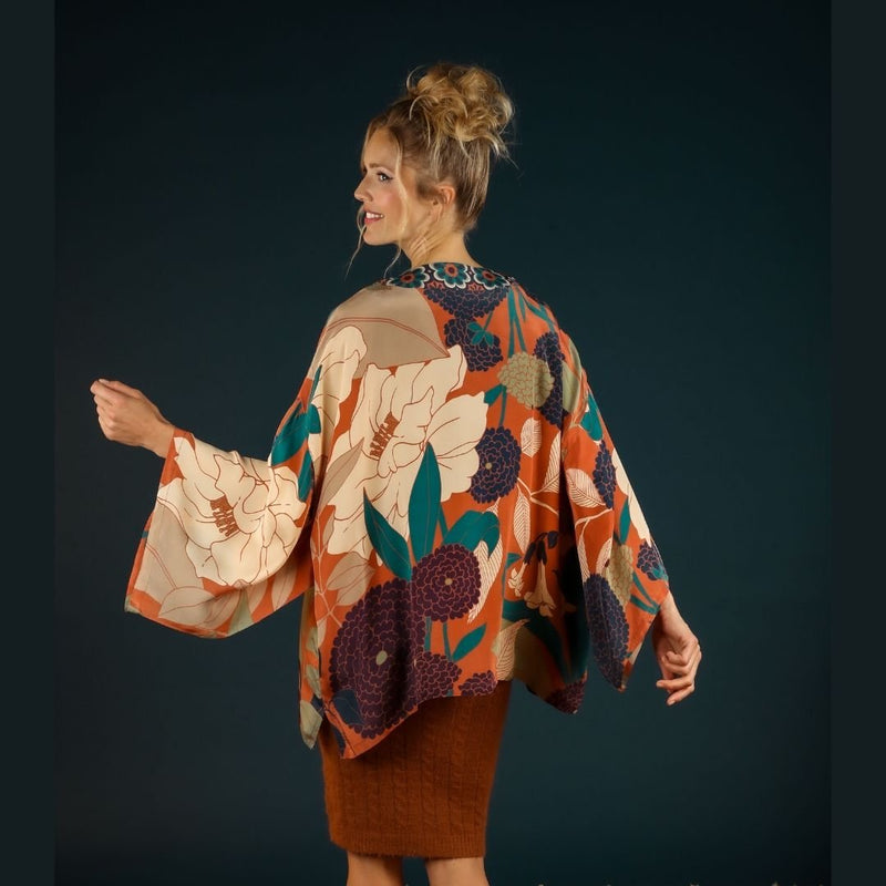 Kimono Winter Floral - Terracotta