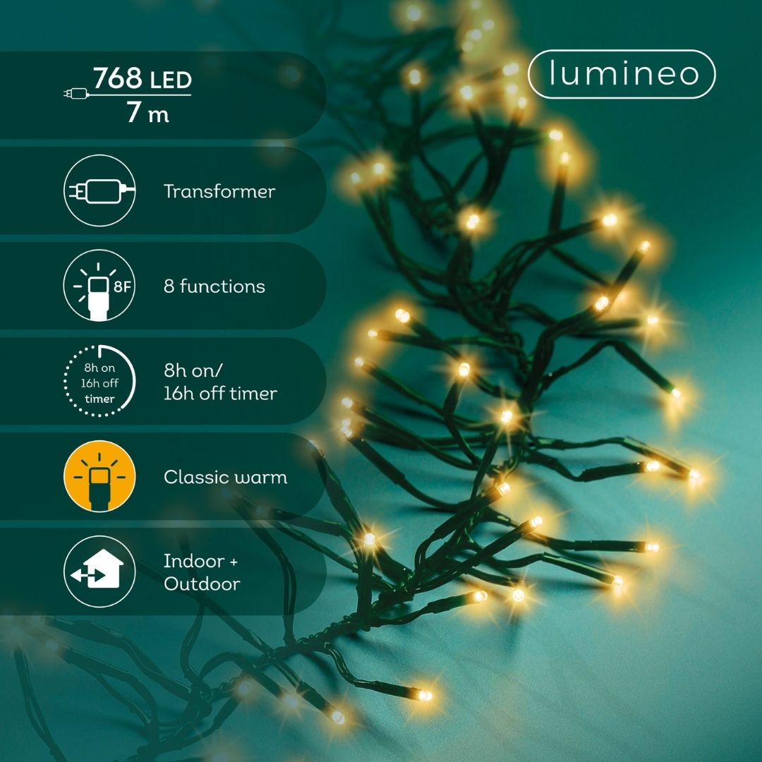 Christmas LED Cluster Lights Classic Warm 768 LED