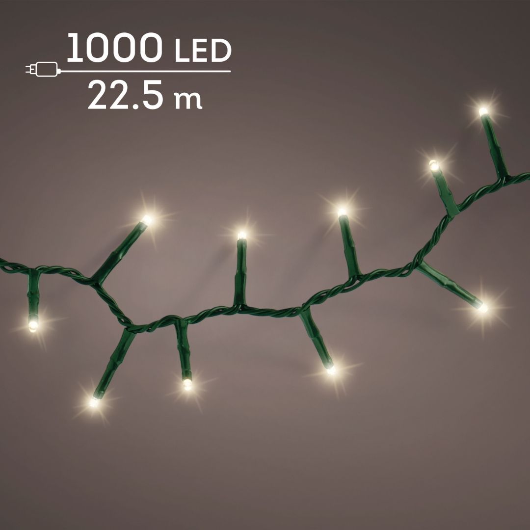 Christmas Lights 1000 LED - Compact, Warm White - Ideal for 6ft Tree