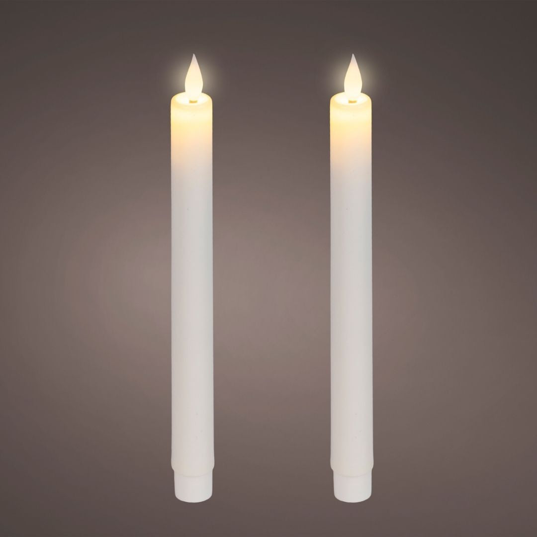 LED Dinner Candles Off White - 2 Pack