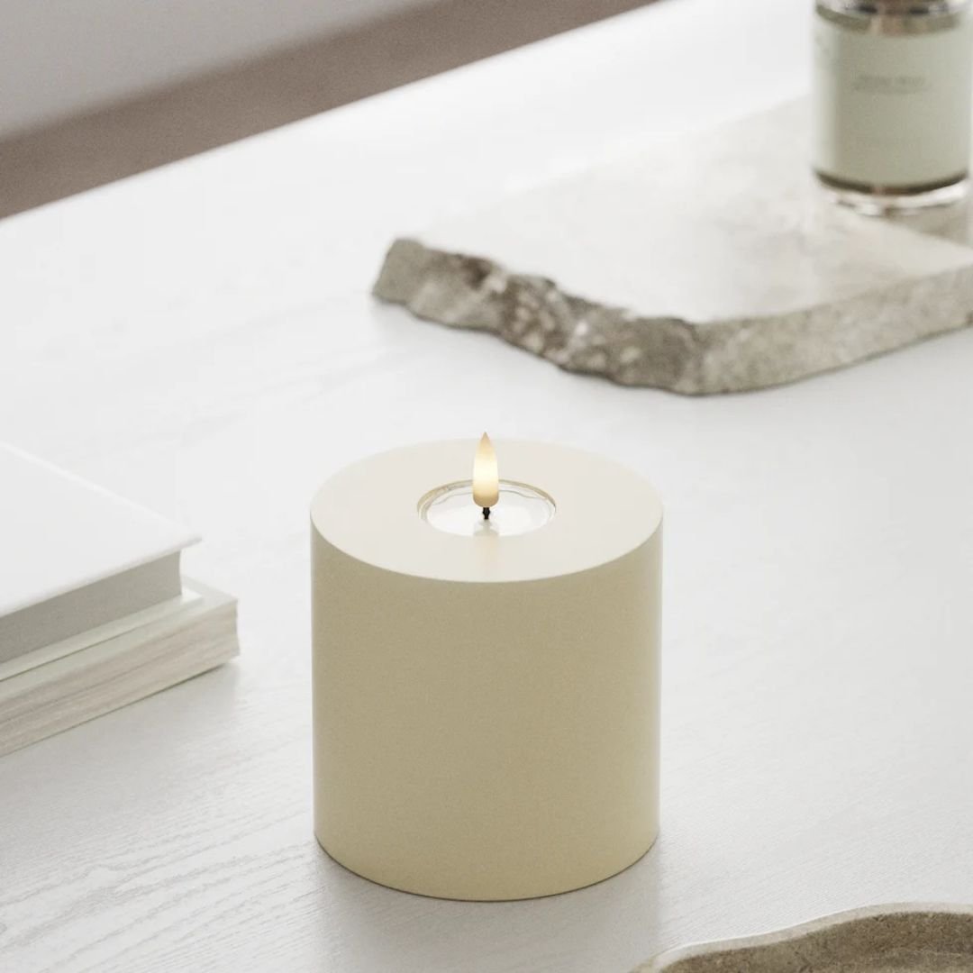 LED Pillar Candle Cream 10x10cm