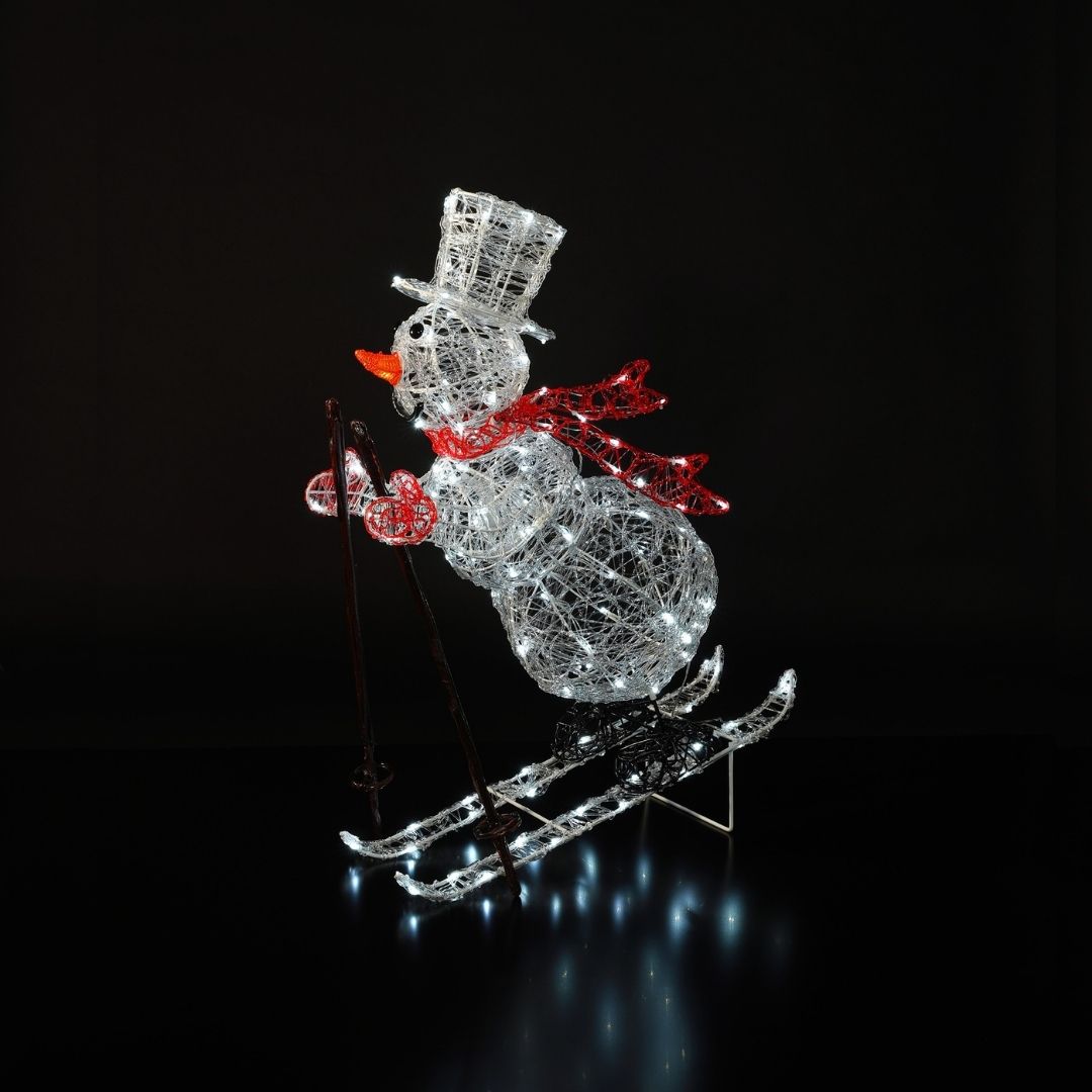 Christmas Skiing Snowman 80cm