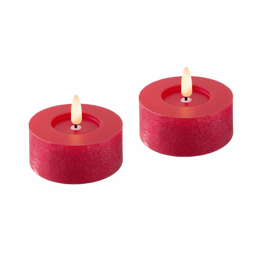 LED Tealights Wax Red - 2 Pack