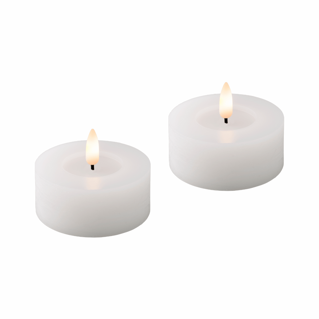 LED Tealights Wax White - 2 Pack