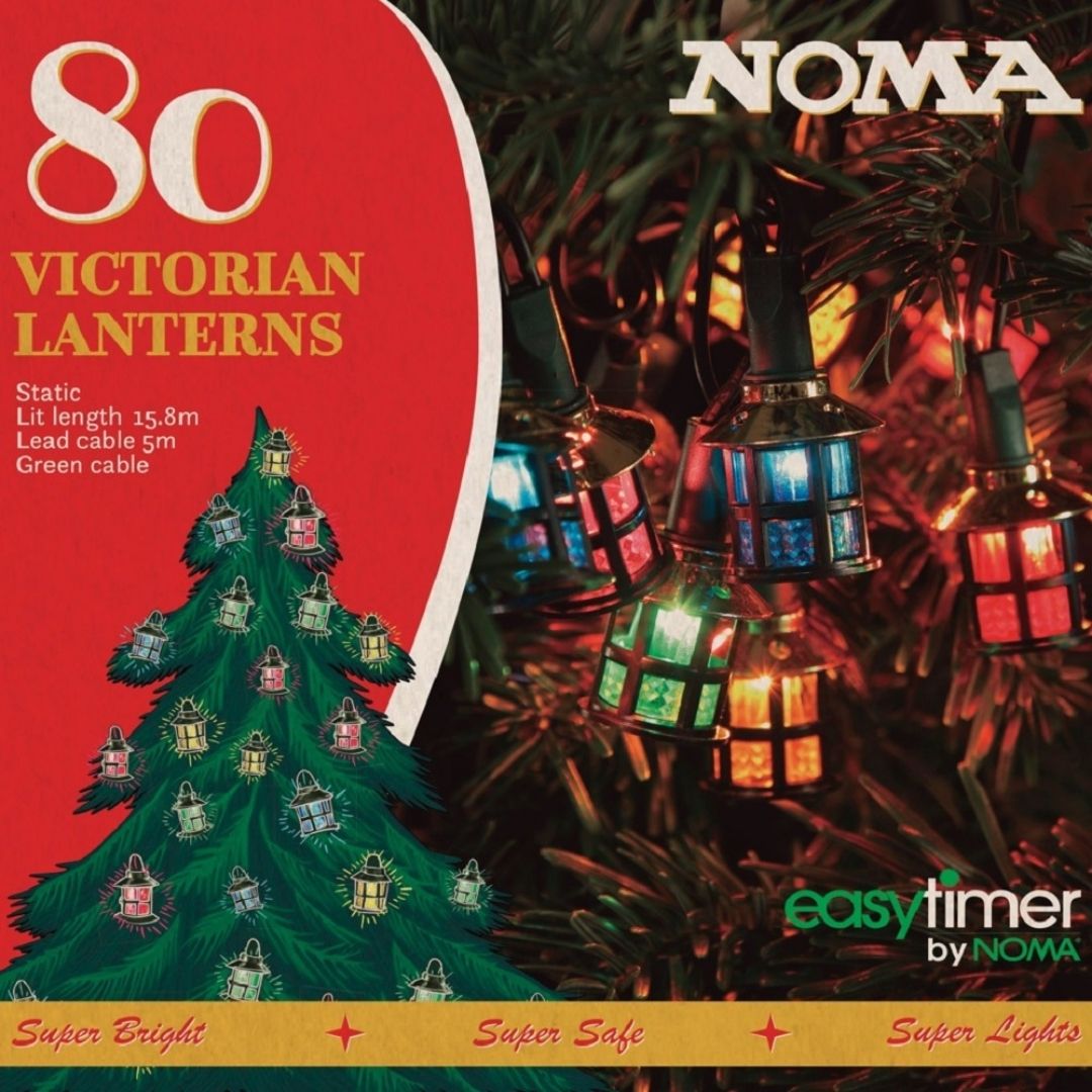 Christmas Lights Victorian Lanterns 80 LED Multicolour